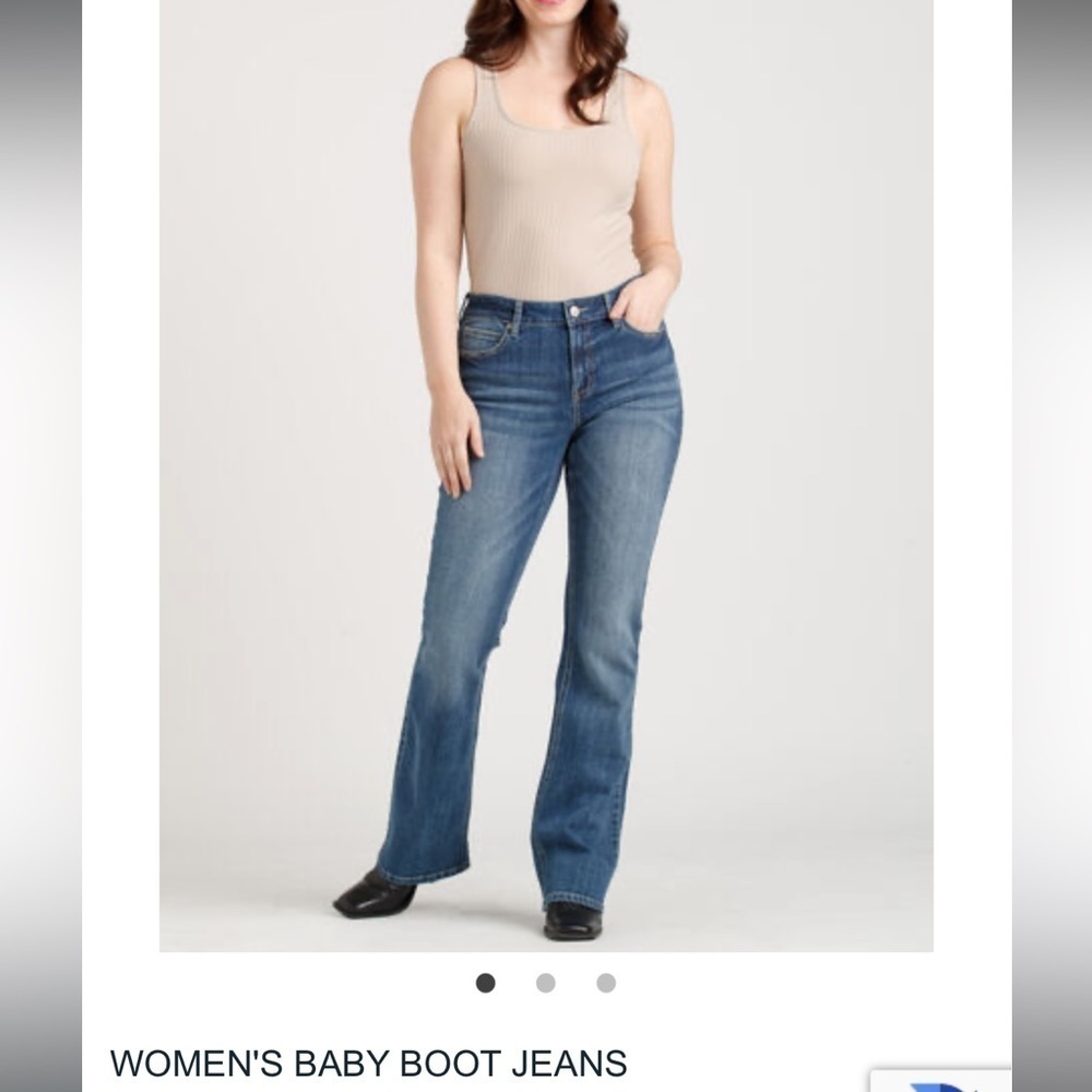 Mid rise baby boot cuts jeans from WarehouseOne
